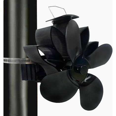 Ventilateur Poele à Bois, Ventilateur Cheminée pour Tuyau/Poêle à Gaz, Ventilateur Silencieux Alimenté par Chaleur