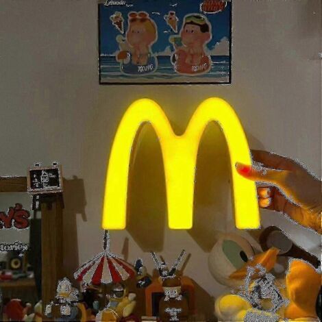 Lampe McDonald's, veilleuse sans fil rechargeable, décoration de chevet mignonne, cadeau d'anniversaire