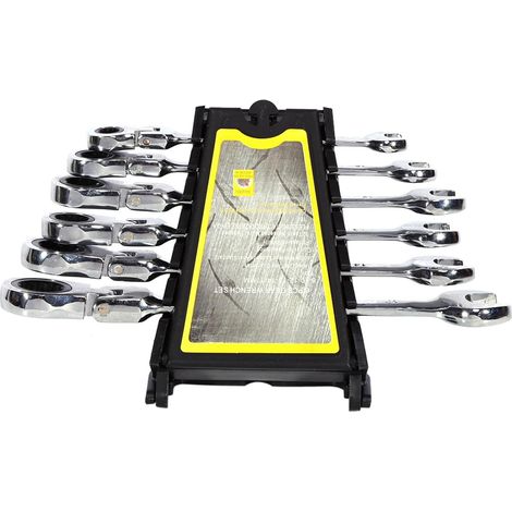 Ensemble de clés à cliquet, 6 pièces, kit d’outils réparation main, ensemble complet douille plusieurs tailles pour les réparations automobiles et domestiques - (1/5)