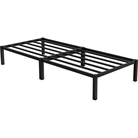 ML-Design Letto Singolo 90x200 cm in Metallo Nero con Rete a Doghe, Struttura Letto Robusta in Acciaio, Giroletto Moderno per Cameretta Bambini, Ragazzi, Camera da Letto o Letto Ospiti