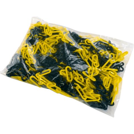 Chaîne Ø 8mm x 25m Jaune/Noir en sac - Polyamide - 1285187 (1/2)