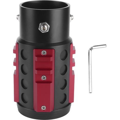 Embout d'échappement arrière universel en alliage d'aluminium, style industriel, pour diamètre 38‑63 mm, couleur rouge. (1/5)