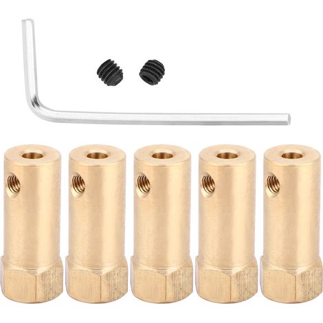 Raccord hexagonal en laiton 30mm, lot de 5 connecteurs moteur, diamètres 3mm/4mm/5mm/4mm (1/5)