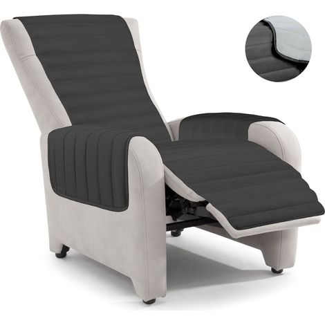 Copripoltrona Trapuntato Doubleface Grigio Chiaro/Grigio Scuro