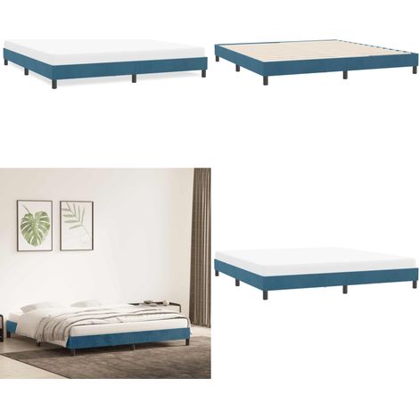 vidaXL Cadre de lit sans matelas bleu foncé 180x220 cm velours (1/5)