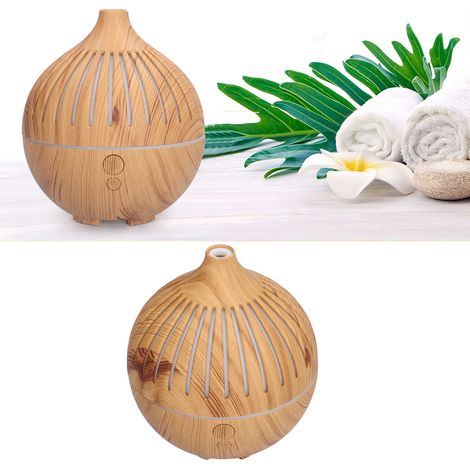 180 ml Luftbefeuchter aus Holz, hohl, Aromatherapie-Luftbefeuchter, Luftbefeuchter mit Stimmungslicht, Aromadiffusor aus Holz, USB-betrieben. (1/5)