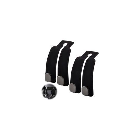 Set di 2 ganci poggiatesta per auto BRAVIX, ganci universali per sedili auto, supporto per poggiatesta del sedile posteriore, accessori per interni auto, appendiabiti (nero)