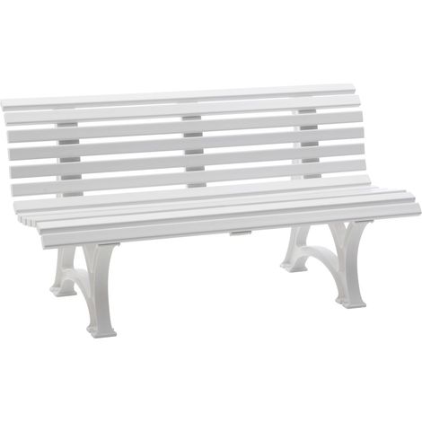 BLOME Parkbank Helgoland L1500xB640xH800 mm3-Sitzer Kunststoff weiß (1/3)
