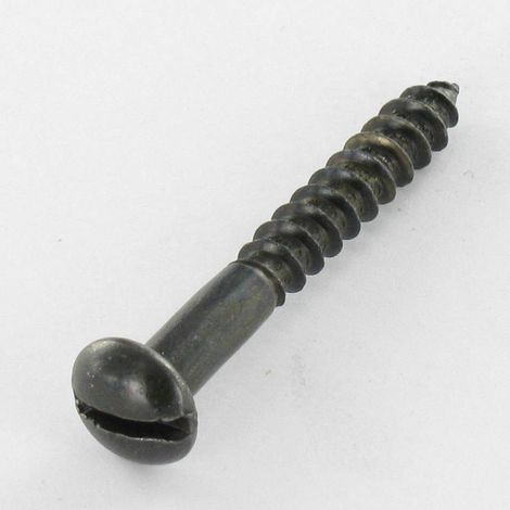 Vis bois Tête ronde TR Fendue 3.5X20 Acier zingué noir-30 pièces