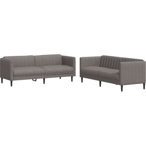 Maison Exclusive - Set di Divani 2 pz Tortora in Tessuto