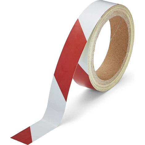 Reflektierendes Warnband 25 mm/10 m Rot/Weiß Rechts (1/5)