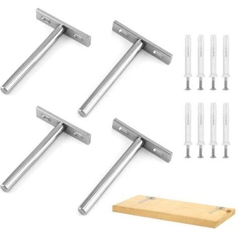 Set of 4 Brackets for Invisible Floating Shelf, Invisible Wall Mounting Shelf, Invisible Shelf Bracket Cover for Wall Mounting, With Screws for Shelves, Wall Decoration - Cabinet - M (1/5)