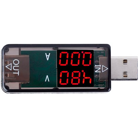 Multimètre USB couleur LCD Voltmètre Ampèremètre Courant Multimètre Chargeur Testeur USB (Noir) (1/5)