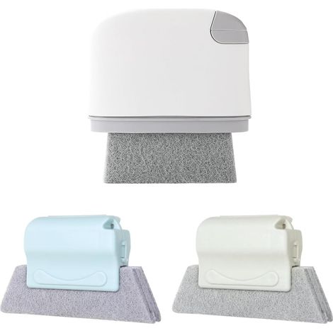 3 Pièces Brosses de Nettoyage de Rainures Fenêtre, Brosse de nettoyage de rainure 2 en 1 avec des pinces à grattoir cachées, Rainure Rail Rapide Nettoyeur Outil pour Porte Coulissante Volet Cuisine (1/5)