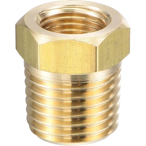 Réducteur D'Adaptation En Laiton Pour Tuyau 1/4" NPT Mâle x 1/8" NPT Femelle Pour Jauge De Pression D'Eau D'Huile D'Air Capteur De Température (1/5)