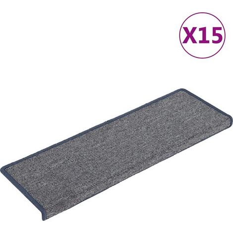 Marches d'escalier en 15 pièces, mesurant 65 x 21 x 4 cm, gris clair et bleu, cadre rectangulaire. (1/5)