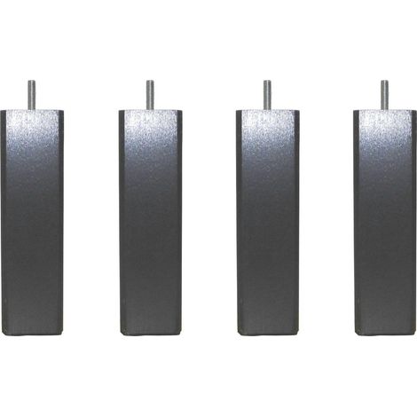 4 pieds carré bois anthracite 15 cm