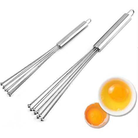 Juego de dos varillas batidoras de acero inoxidable 304, aptas para mezclar y cocinar. (1/3)