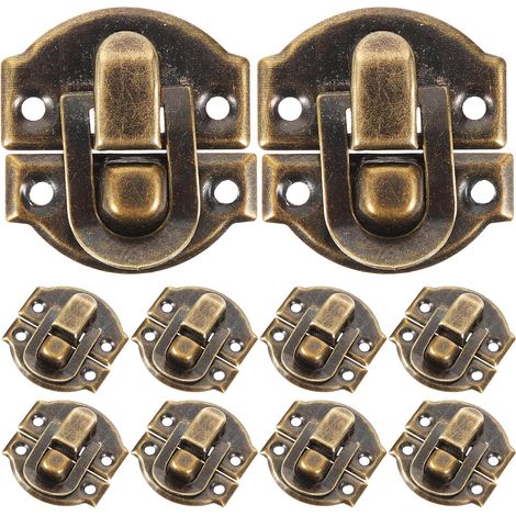 10pcs boucle de boîte vintage boîte à bijoux antique verrouille cadenas vintage cadenas fermoir loquet pour tiroir valises (1/5)