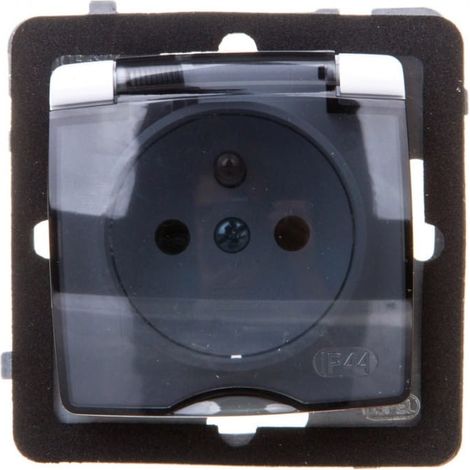 Prise étanche Karo avec couvercle transparent IP44 blanc GPH-1SZ/m/00/d
