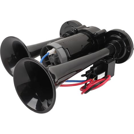 Corne à Air à Double Trompette 24V, Kit de Corne à Air Métallique 130 DB pour Yachts de Camions, Placage chromé à Haute Résistance, 0,08MPA-0,13MPA Pression de Fonctionnement, (1/4)