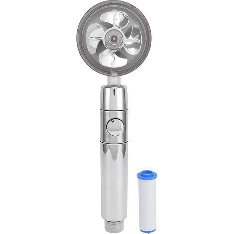 Pommeau de douche à main avec filtre, pression turbo et bouton pause - Accessoire salle de bain transparent (1/5)