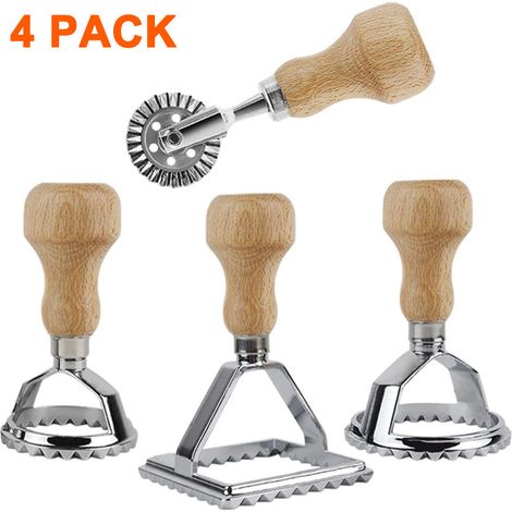 Emporte-pièces à raviolis, magnifiques moules à raviolis avec manches en bois, tampons à raviolis et emporte-pièces à raviolis