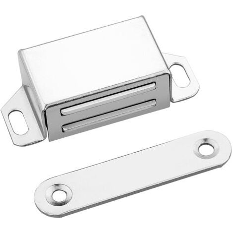 Sollbry 8 pieces Aimants pour Portes d'Armoire, Verrouillage Magnétique pour Meubles, Fermeture Aimantée Extra Forte en Acier Inoxydable pour Cuisine, Tiroirs, Portes de Balcon(4515mm) (1/4)