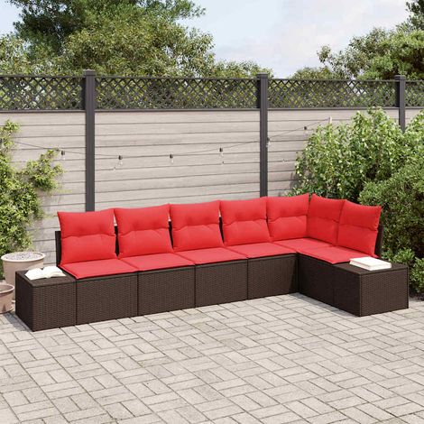 Set Divano da Giardino 6 pz Marrone polyrattan vidaXL (1/5)