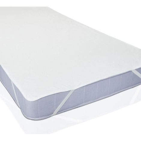 Protège-Matelas Plat à Elastiques Blanc 90 x 200 cm - Imperméable alèse enduite 2 couches barrière anti-humidité