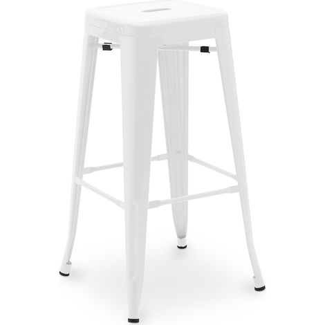 Barhocker – Industrial Stil – Stahl – 76 cm – Stylix Weiß