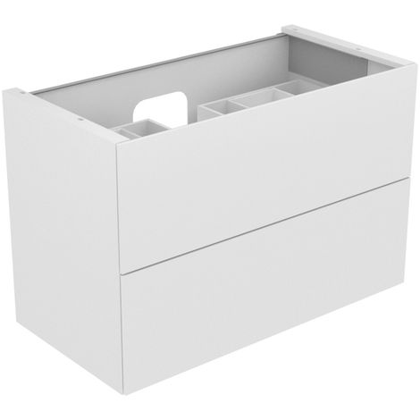 Keuco Edition 11 Meuble sous-lavabo 31352, 2 tiroirs à casseroles, avec éclairage intérieur LED, 1050 x 700 x 535 mm, Corps/Avant: Laque texturée anthracite/laque texturée anthracite/laque texturée anthracite/laque texturée anthracite - 31352390100