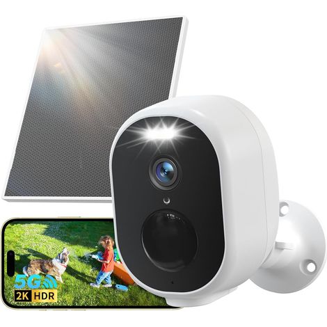 2K Camera Exterieur WiFi sans Fil Solaire sur Vision Nocturne Couleur (1/5)