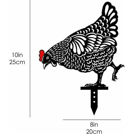 5PC Poule de Jardin,Décoration De Plancher De Pelouse De Jardin d'art De Yard De Poulet, Enjeux Métalliques De Jardin De Silhouette Animale,Décor De Statue De Coq Creux pour La Cour-DP