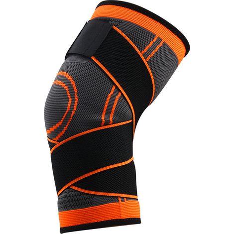 Genouillère de Compression - Orthèse Genou pour Arthrite - Soutien Articulaire - Protection Sportive - Taille XL (75-90 kg) - Orange (1/5)