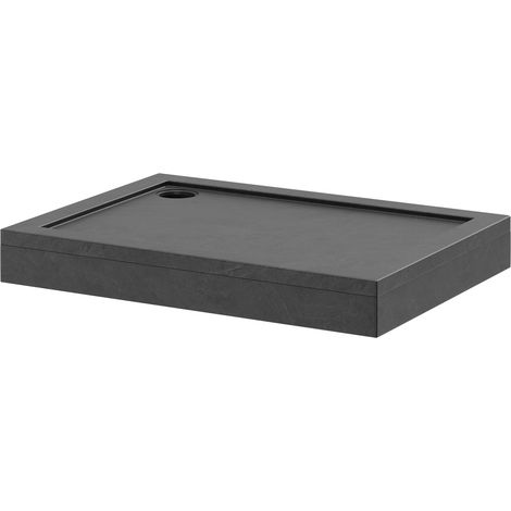 Pearlstone Slate 1100mm x 800mm x 40mm Rectangular Shower Tray and Plinth (1/4)