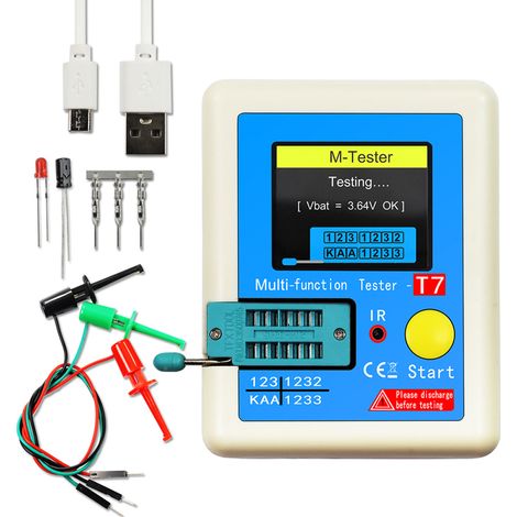 Multifunktions-Transistortester, misst Kapazität und Widerstand, kompatibel mit LCR-, NPN-, PNP- und MOSFET-Transistoren.