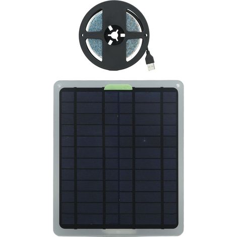 Bande lumineuse de croissance végétale solaire 20W IP65 étanche Lampe LED de culture avec boîtier de protection batterie pour serre 3m (1/5)