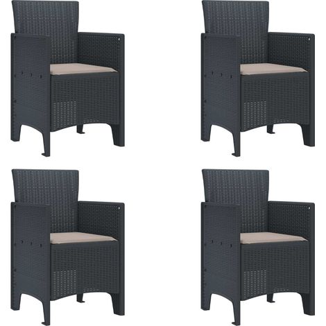 Gartenstuhl 4 pcs Anthrazit 53 x 49 x 85 cm Polypropylen