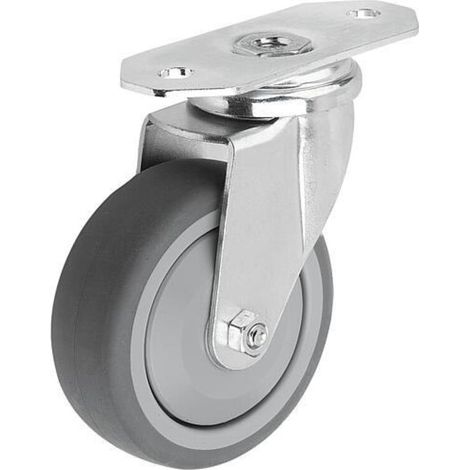 KIPP Lenkrolle ohne Feststellsystem D75 B25 Polyurethan Stahlblech (1/3)