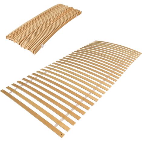 Randaco Sommier à lattes à roulettes 1pcs 90x200cm avec 28 lattes rigide Sommier à lattes à roulettes Cadre à lattes