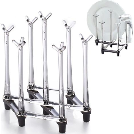 1 Séchoir à gobelets rétractable, Arbre de séchage en PP sans BPA, Base antidérapante, Pour cuisine et camping