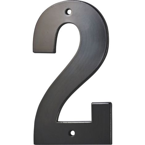 Plaque signalétique chiffre 2 80mm noir – Alliage métallique résistant aux intempéries – Fixation à vis pour intérieur et extérieur (1/5)