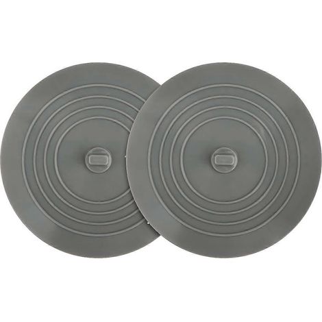 Bouchon de baignoire en silicone de grande taille (en pouces), couvercle de drain plat à ventouse, bouchon de baignoire pour baignoire, cuisines, salles de bains et buanderie (gris) (1/4)