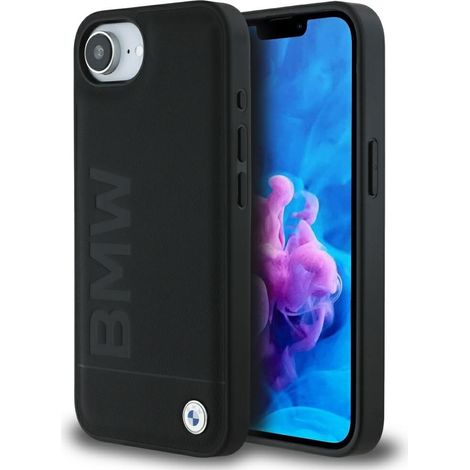Étui pour iPhone 16e en cuir noir gaufré BMW (1/5)