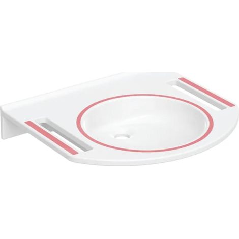 Geberit Publica - Lavabo sans obstacle, avec découpes, sans trop-plein, sans trou pour robinetterie, blanc alpin 500.668.01.4 (1/3)