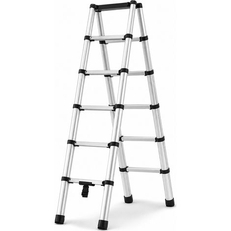 Folding Telescopic Ladder 3.1 + 3.1 m Portable in Steel (1/5)