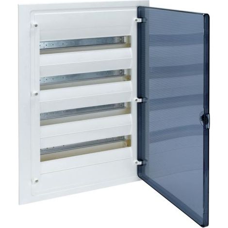 Coffret encastré 4 rangées 72 Modules porte transparente HAGER VF418TR