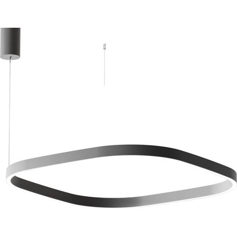 Criseide S/1G Q Suspension Carrée Led 80W 4200Lm 3000K Dimmable Aluminium Noir Satiné - Gealuce (1/3)
