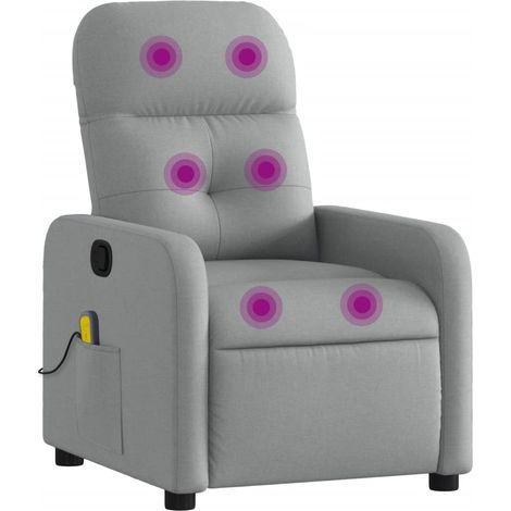 Maison Exclusive - Massagesessel Hellgrau Stoff